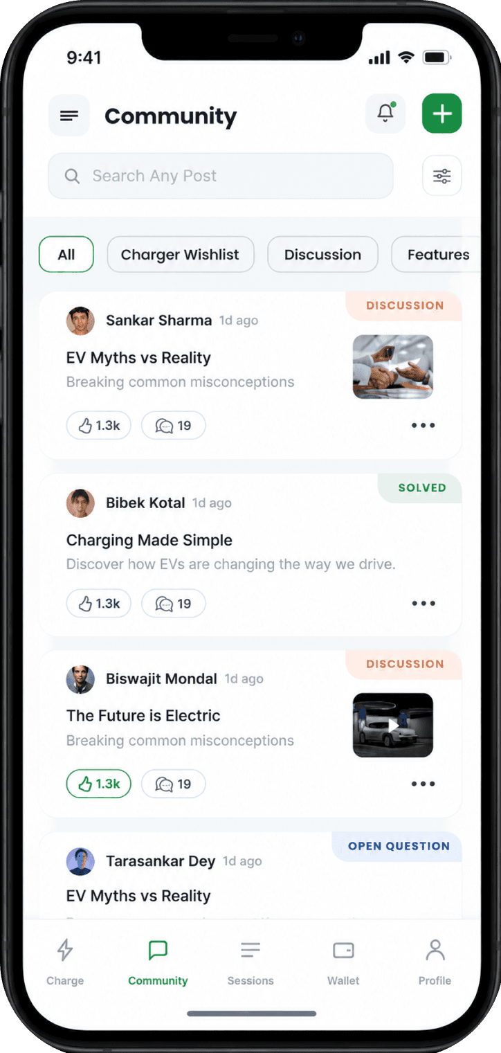Community screen: owners answering questions about the same car and city
